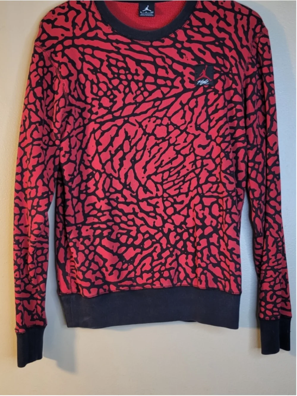 Vintage 90s Nike Air Jordan Prime Flight Elephant Print Sweatshirt Size Small